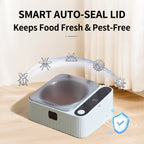 Smart Auto-Lid Cat Bowl – Rechargeable Pet Feeding Bowl with Type-C Charging